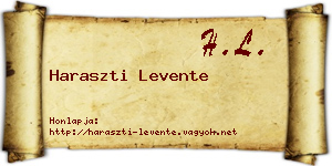 Haraszti Levente névjegykártya